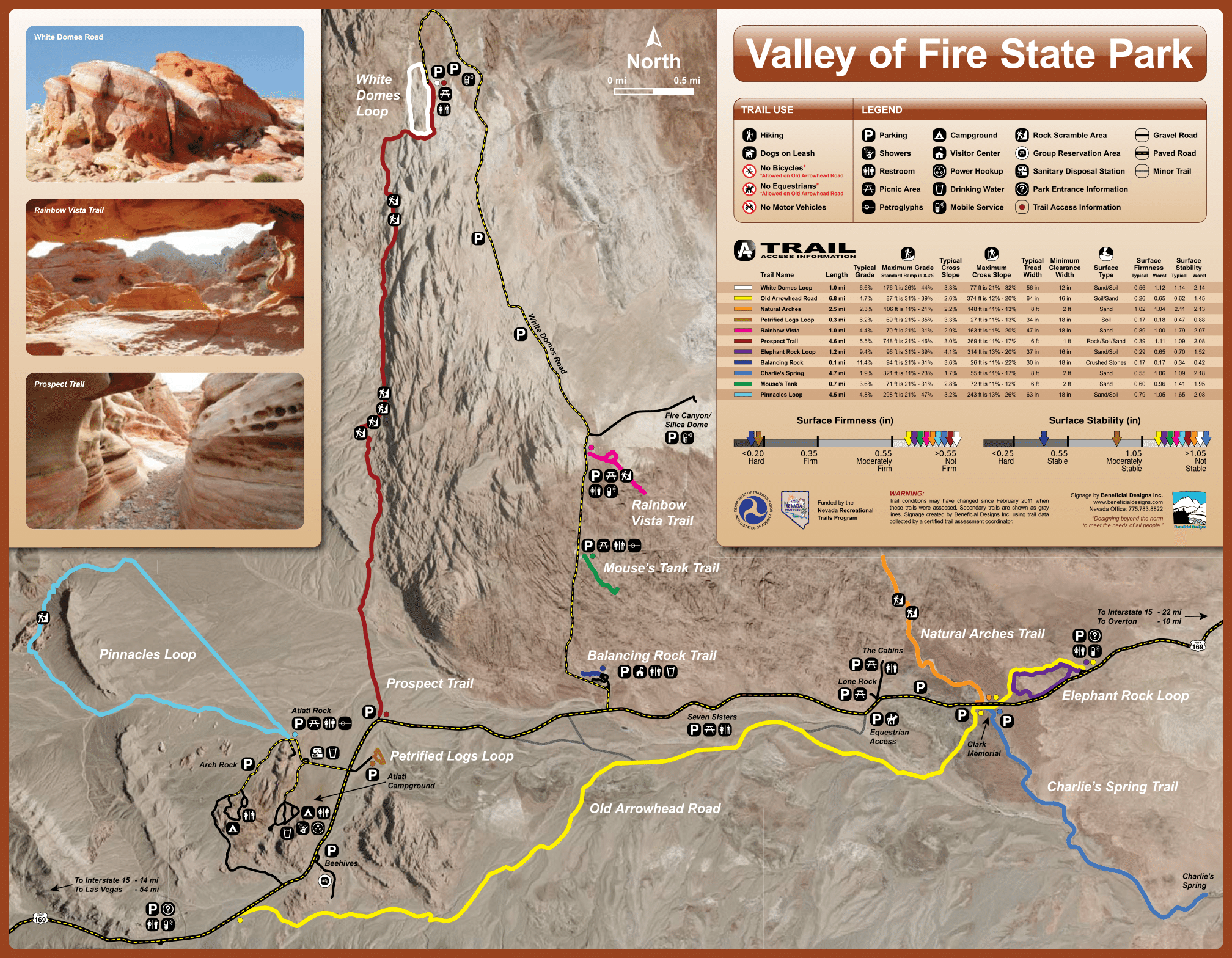 Карта Парка штата Невада \"Долина огня\"
