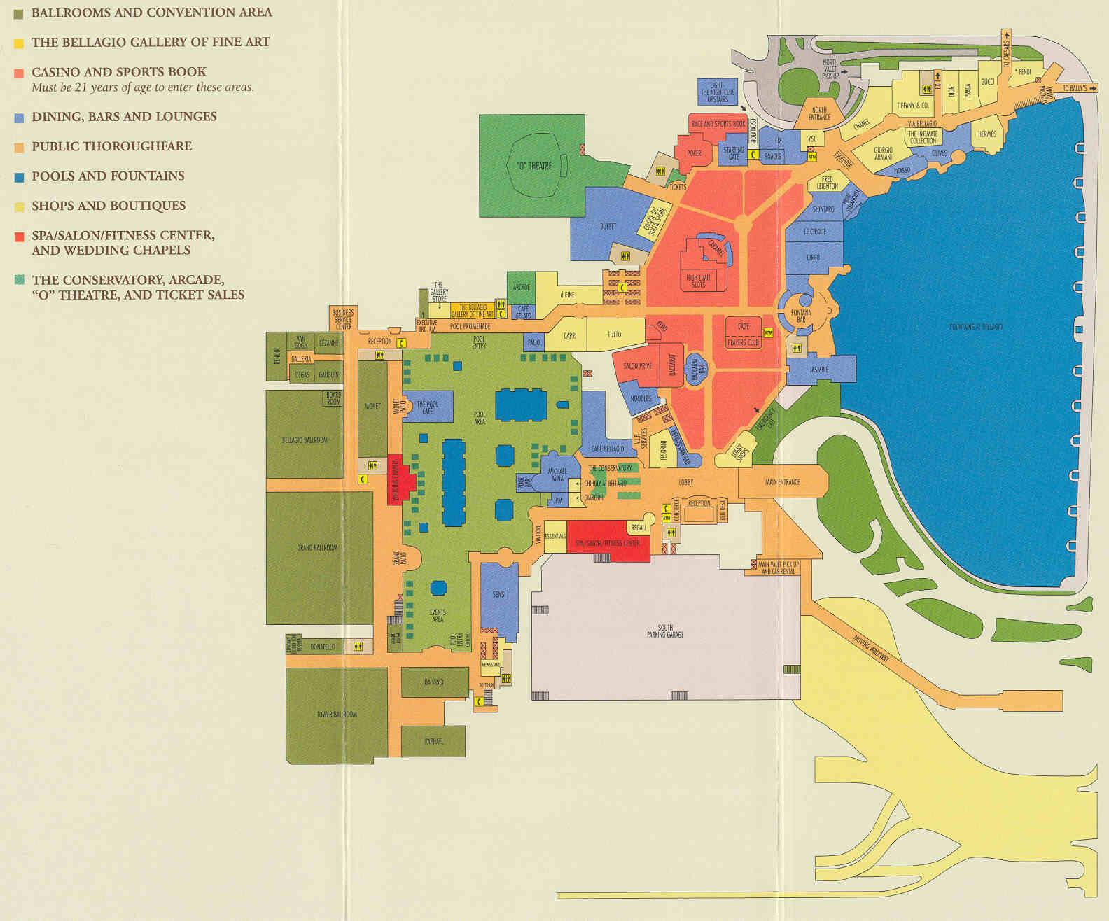Карта комплекса отеля \"Bellagio\"