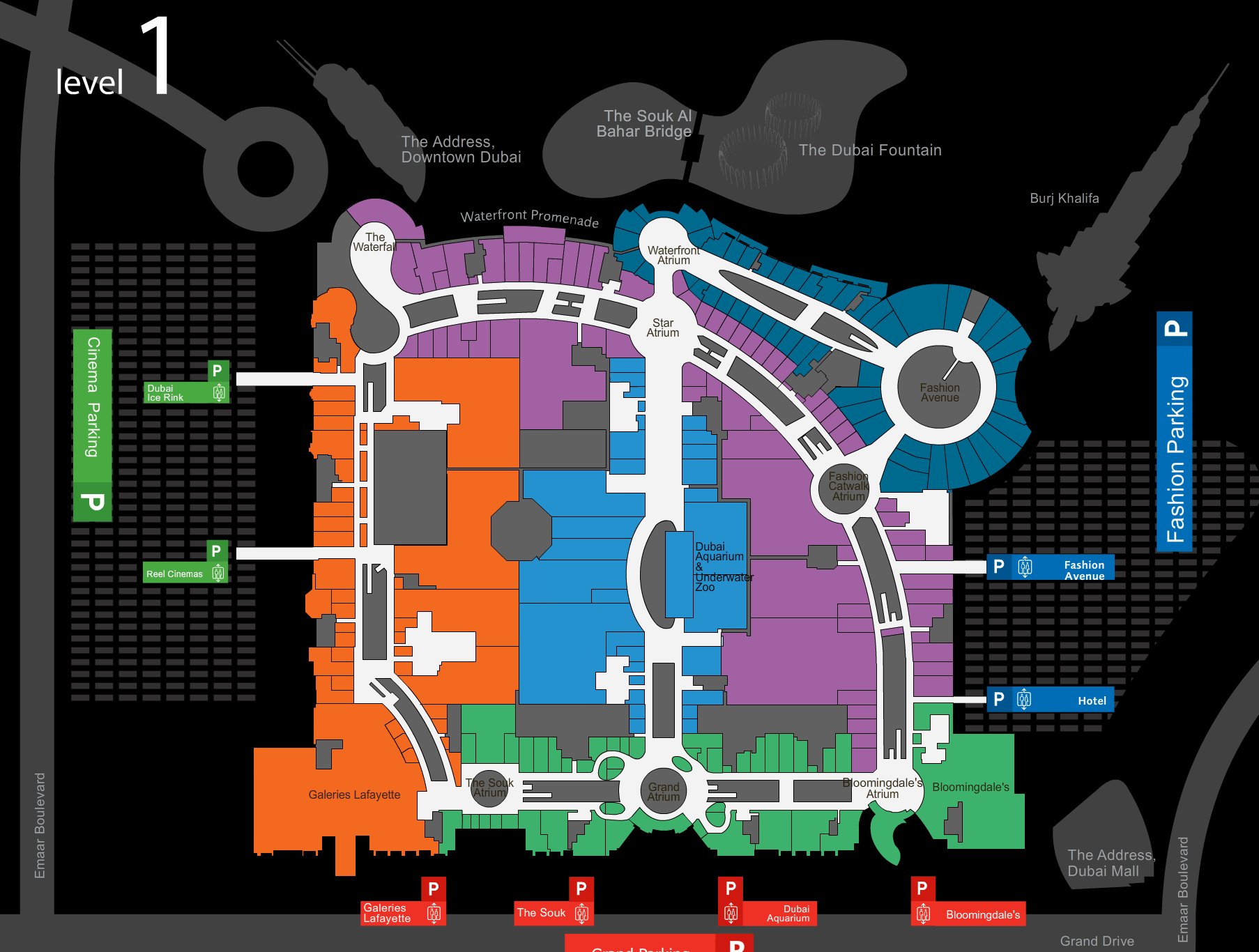 Карта первого этажа Level 1.