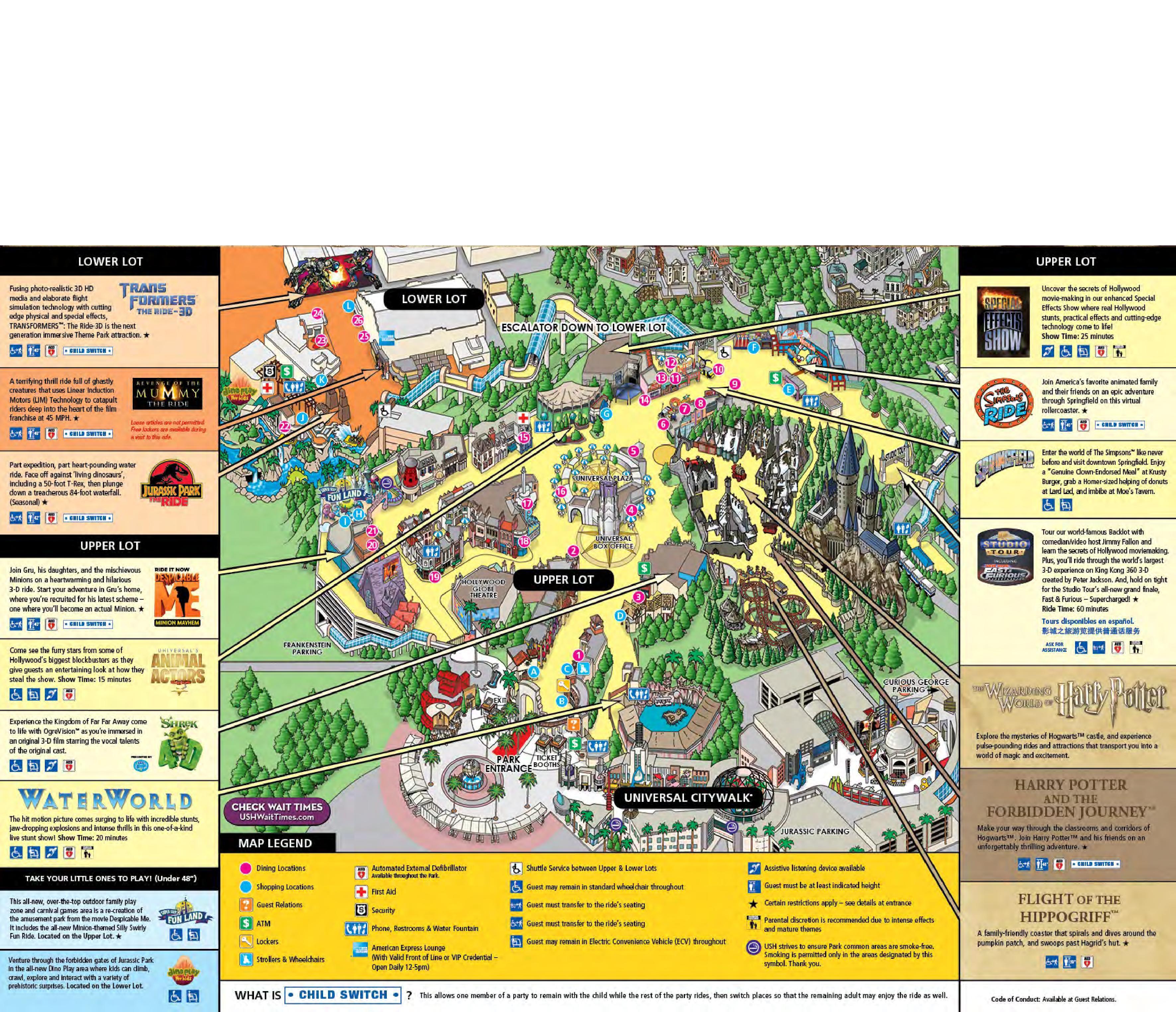 Карта парка Universal Studio