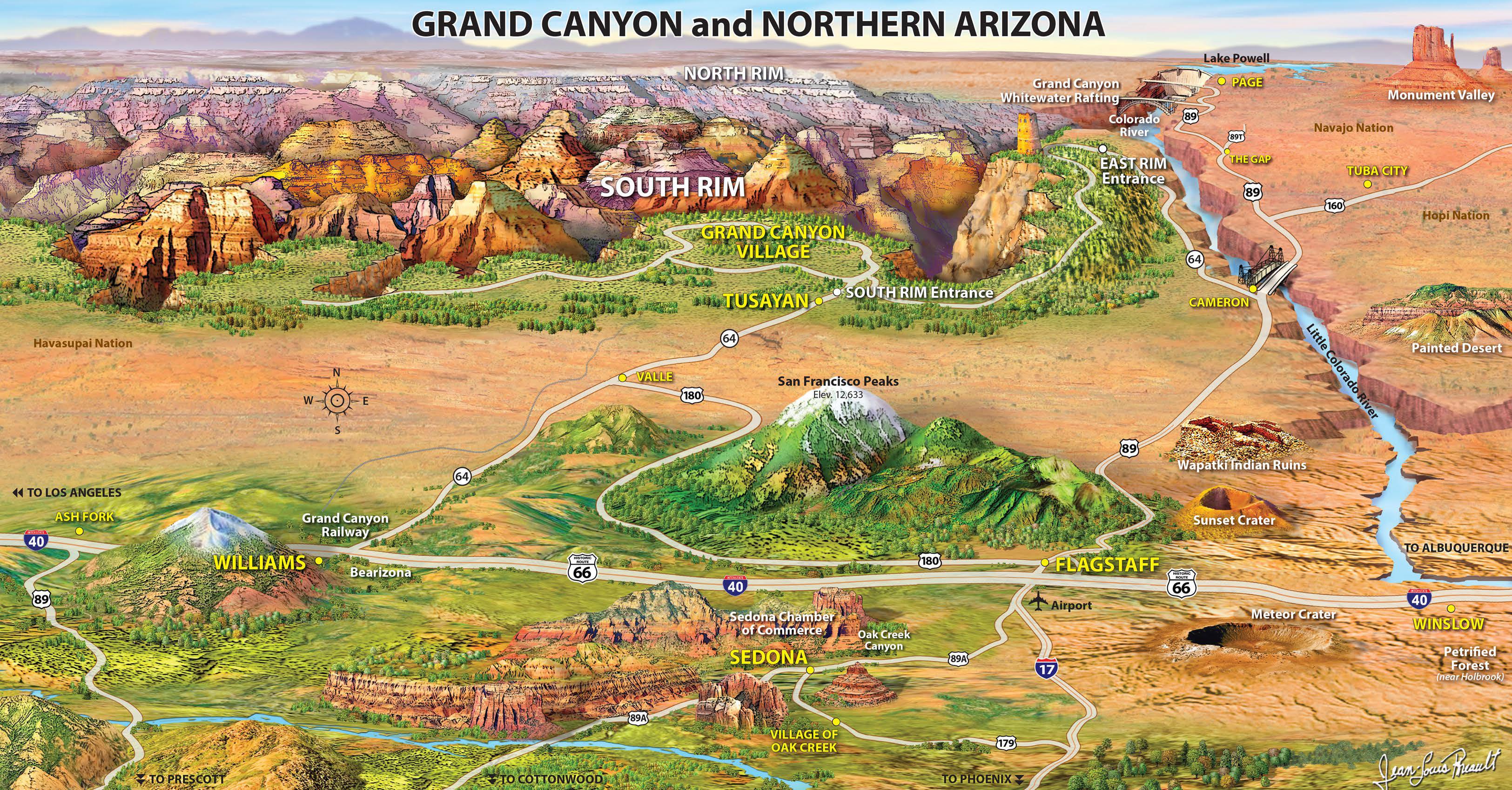 Рельефная карта Grand Canyon
