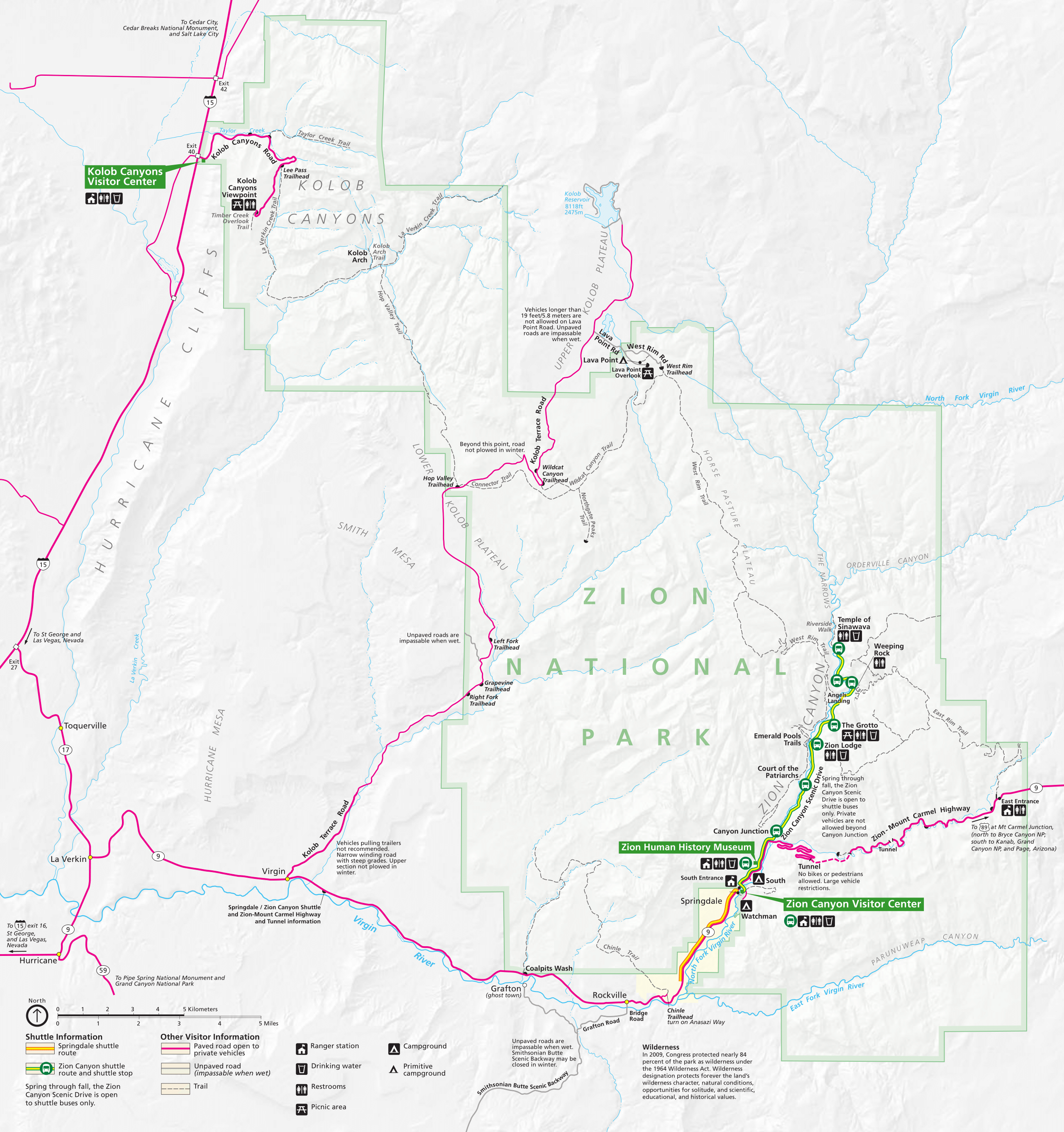 Карта Национального парка \"Зайон\", Юта