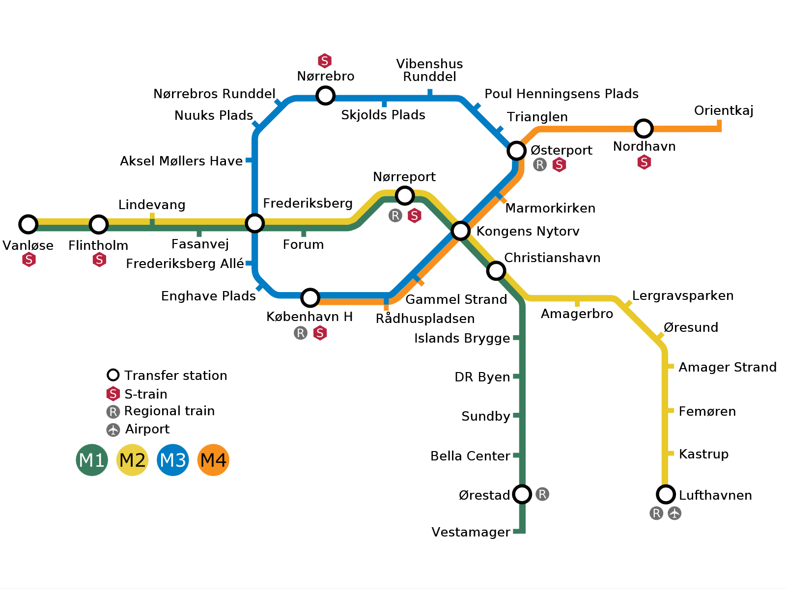 Схема метро со строящимися станциями.