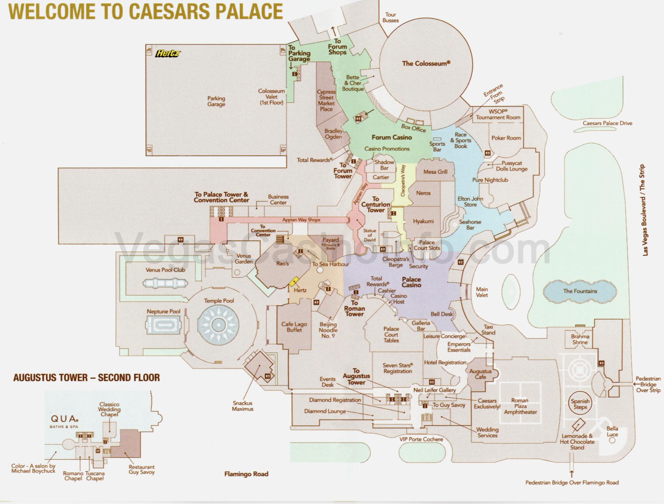 Карта комплекса отеля \"Caeser’s Palace Hotel\"