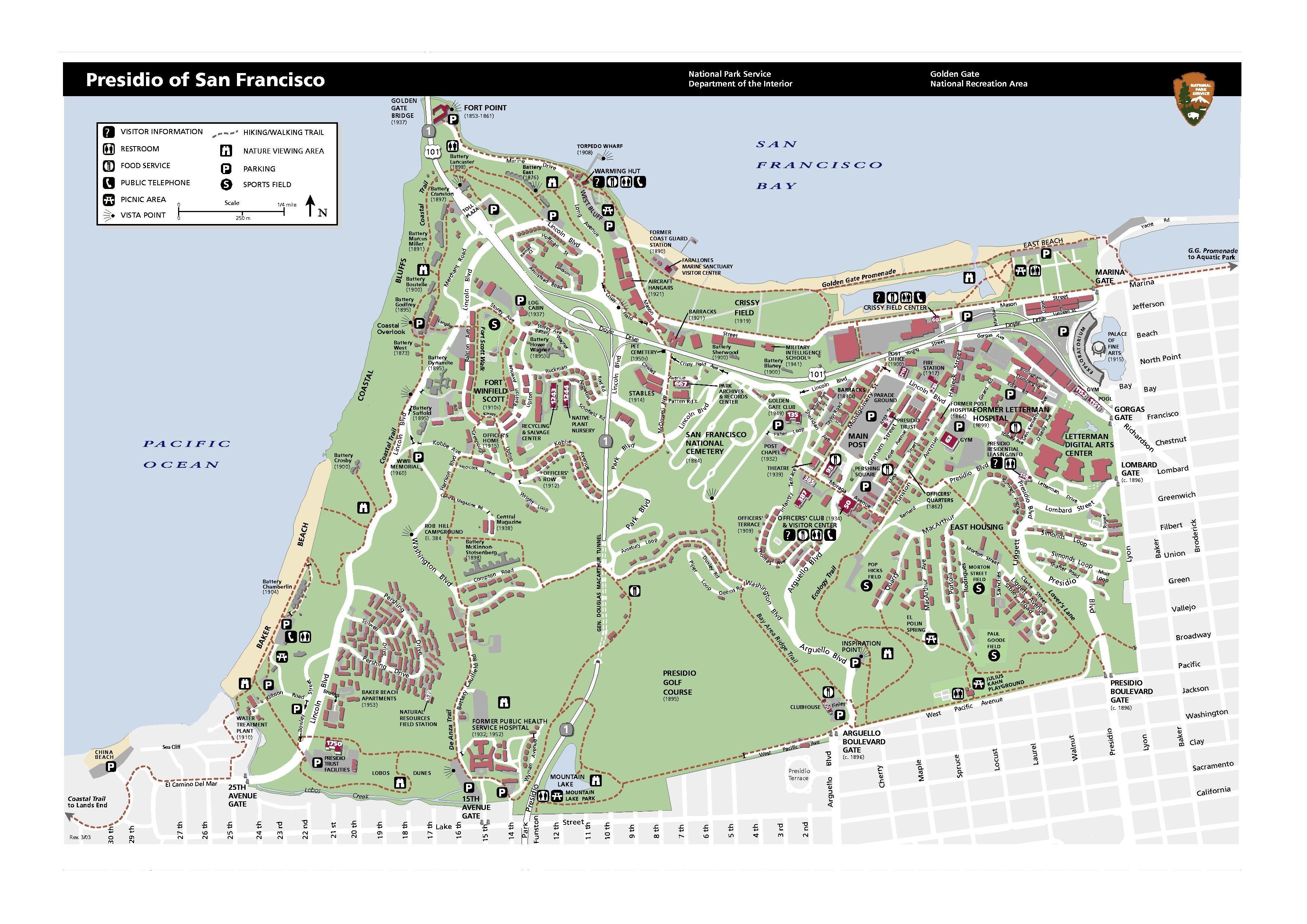 Карта Парка Presidio