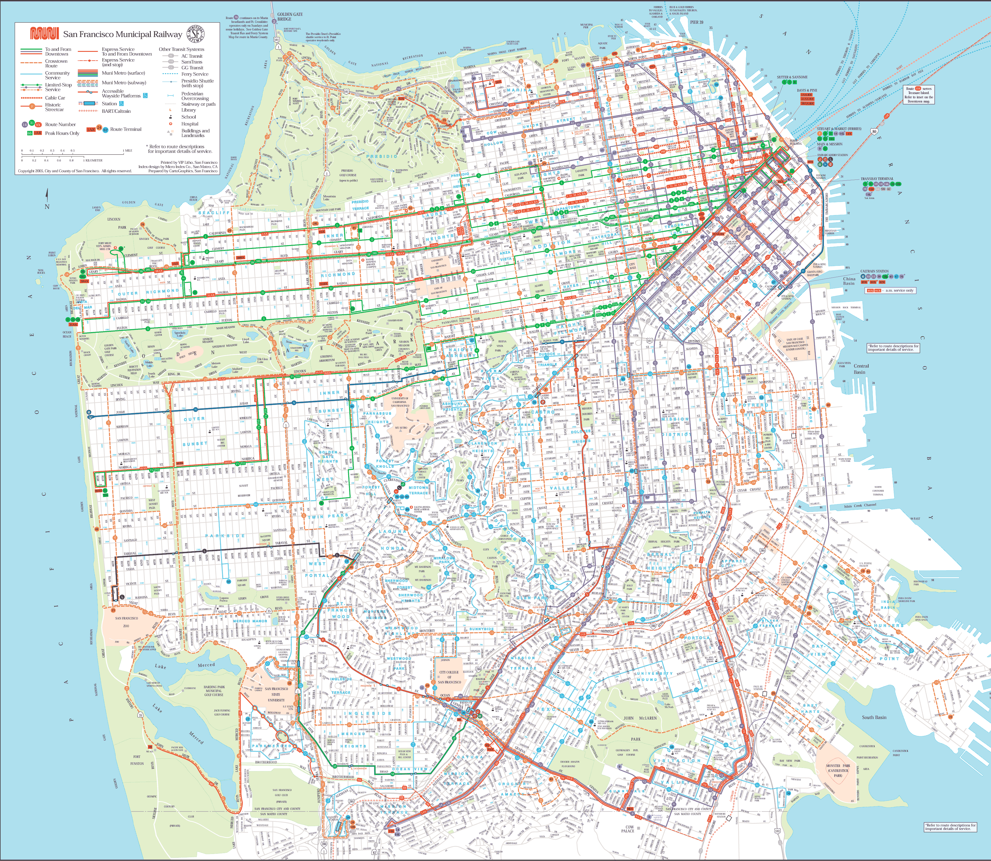 Карта транспорта Сан-Франциско