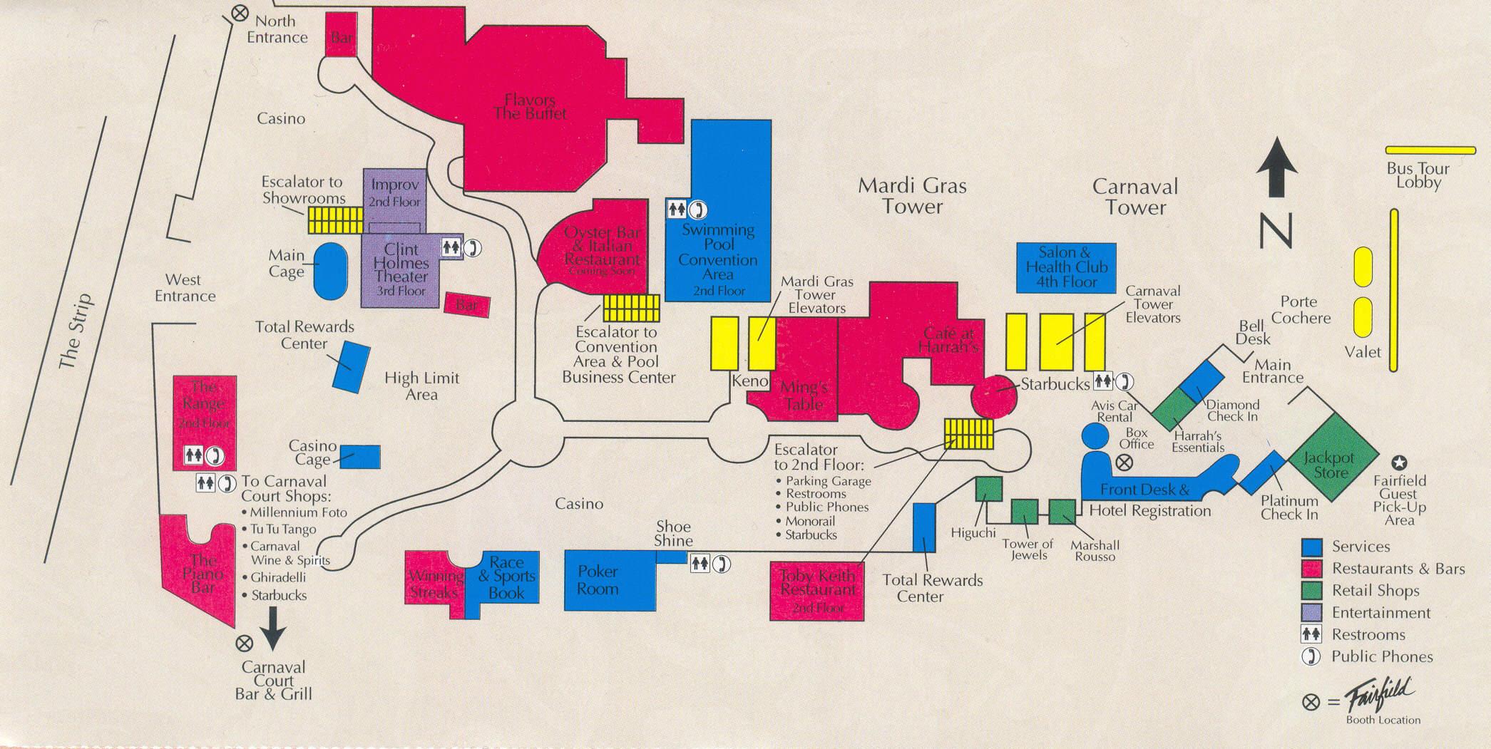Карта комплекса отеля \"Harrah`s Las Vegas Hotel\"